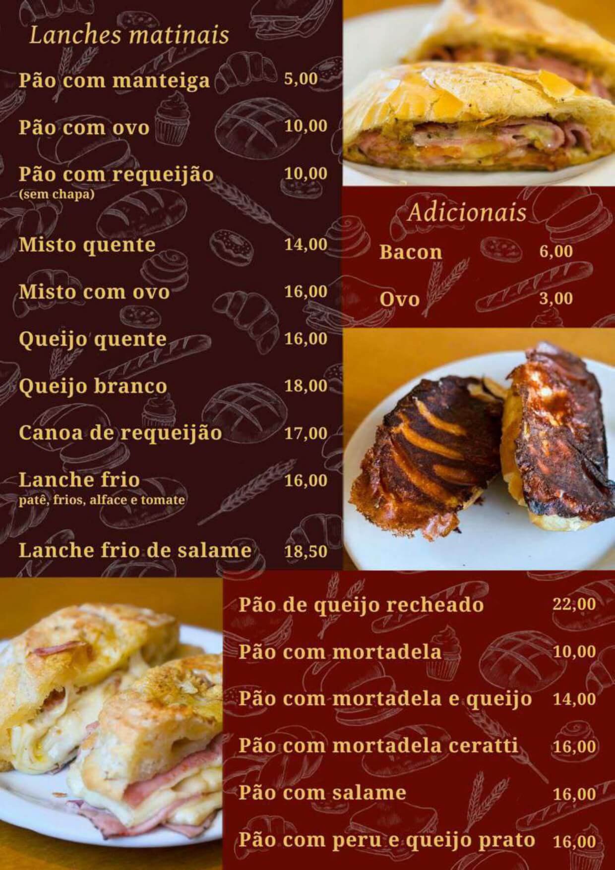 Cardápio Página 1